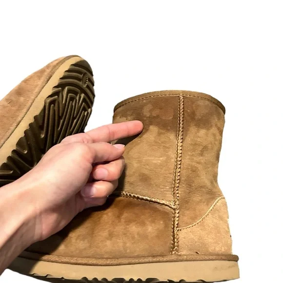 UGG Women's Soft Brown Suede Sherpa Lined Classic Ugg Winter Boot-Size 5 - Picture 10 of 13